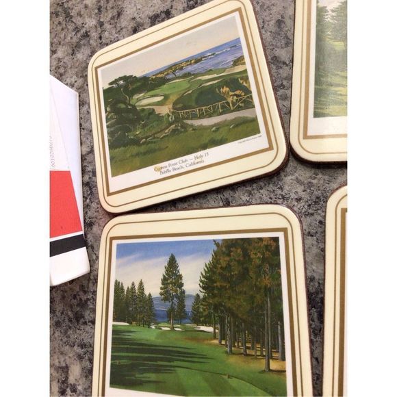 Vintage Pimpernel Deluxe Finish Traditional Collection 6 PC Coasters Original Bo - Picture 5 of 15